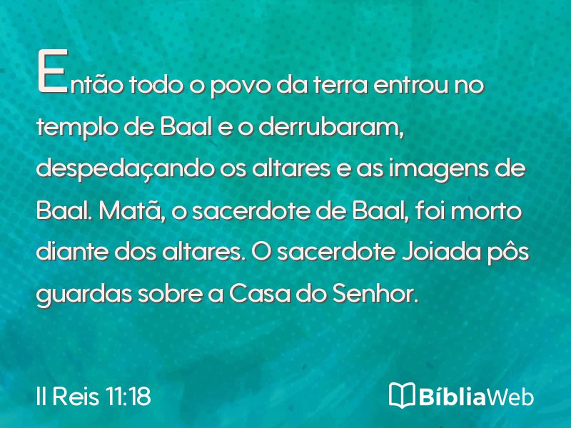 II Reis 11:18 em imagem para compartilhar