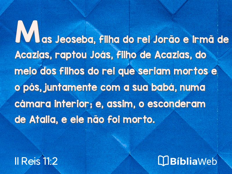 II Reis 11:2 em imagem para compartilhar