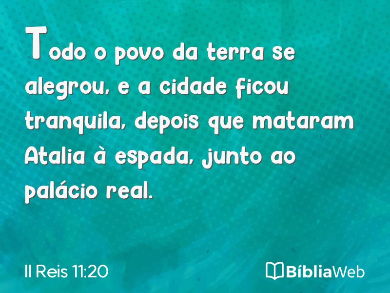 II Reis 11:20 em imagem para compartilhar