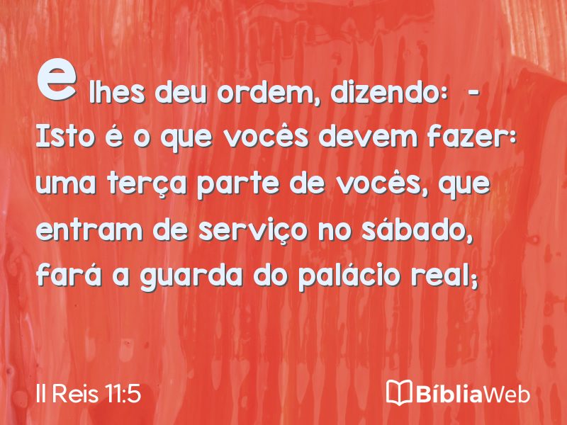 II Reis 11:5 em imagem para compartilhar