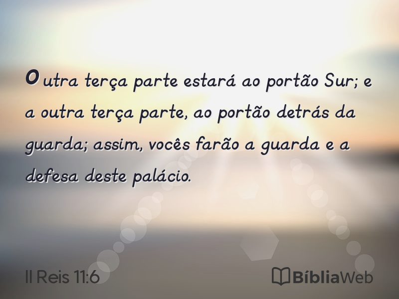 II Reis 11:6 em imagem para compartilhar