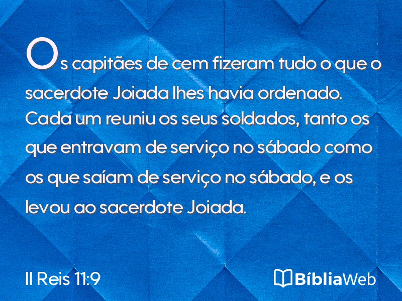 II Reis 11:9 em imagem para compartilhar