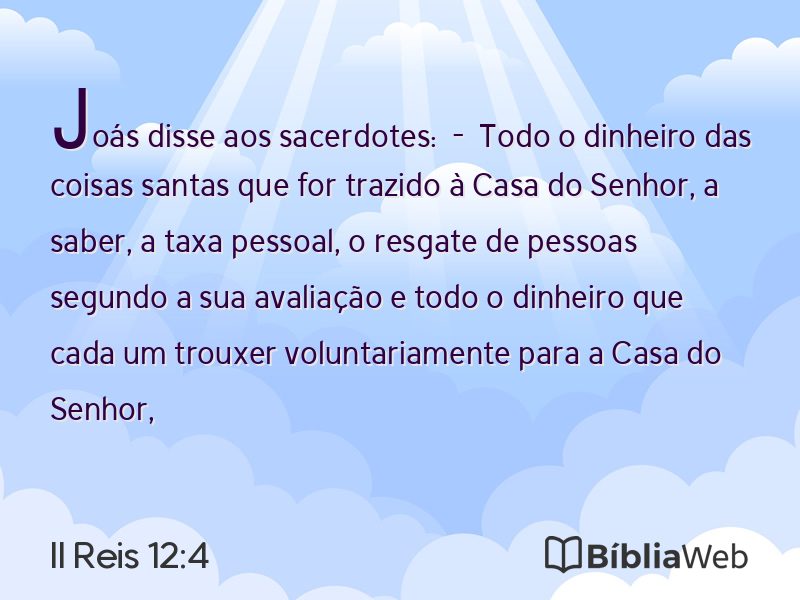 II Reis 12:4 em imagem para compartilhar
