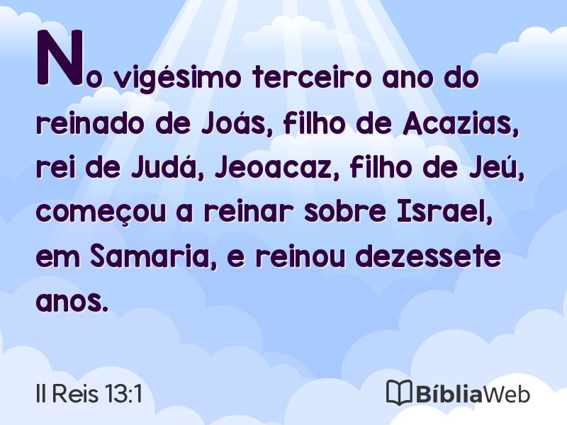 II Reis 13:1 em imagem para compartilhar