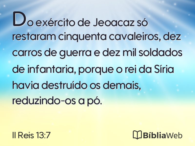II Reis 13:7 em imagem para compartilhar