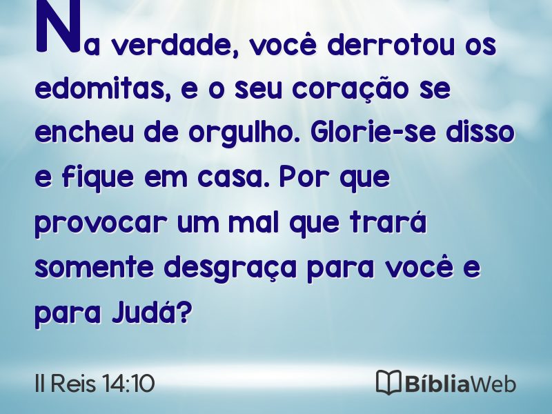 II Reis 14:10 em imagem para compartilhar