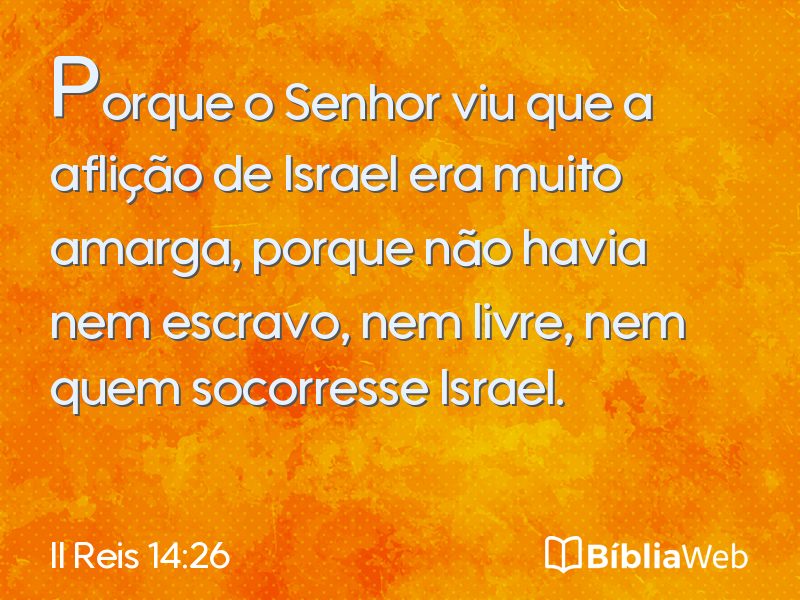 II Reis 14:26 em imagem para compartilhar