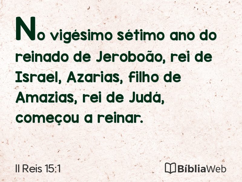 II Reis 15:1 em imagem para compartilhar