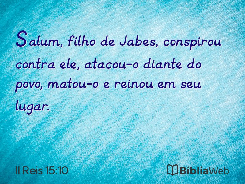 II Reis 15:10 em imagem para compartilhar