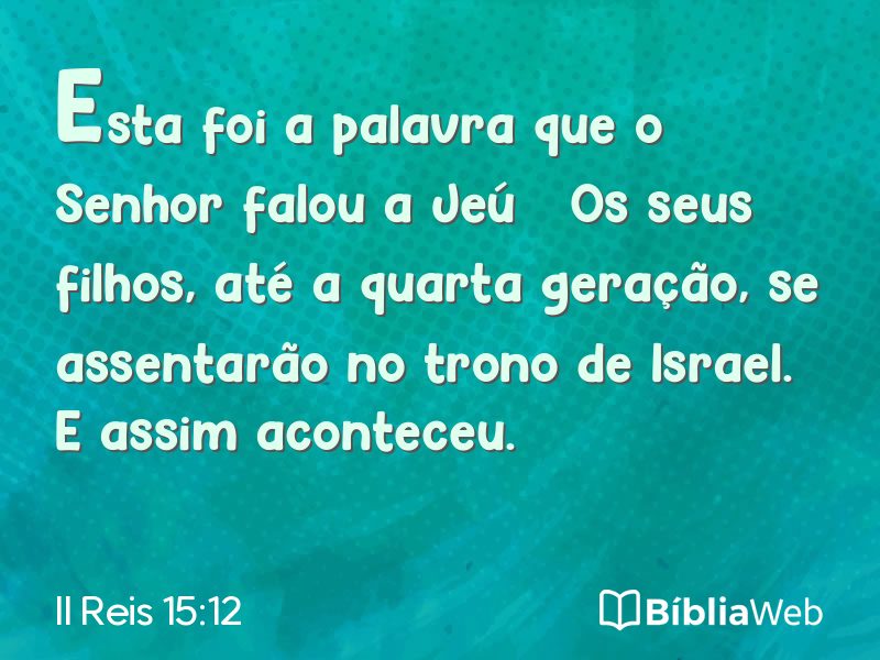 II Reis 15:12 em imagem para compartilhar