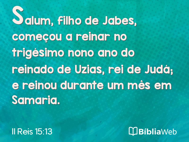 II Reis 15:13 em imagem para compartilhar