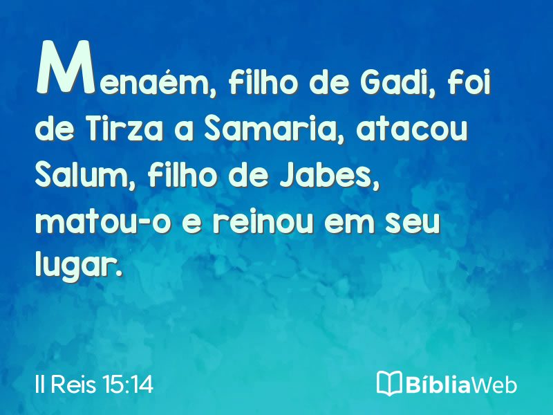 II Reis 15:14 em imagem para compartilhar