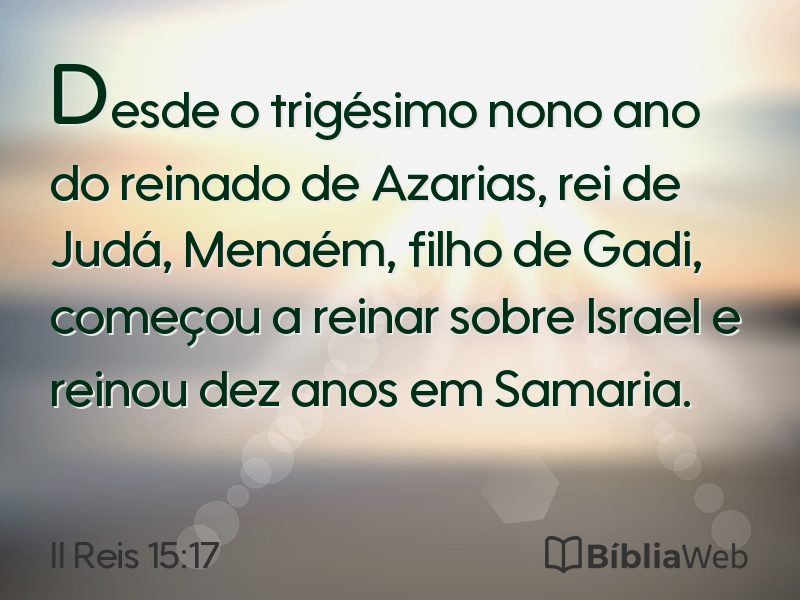 II Reis 15:17 em imagem para compartilhar