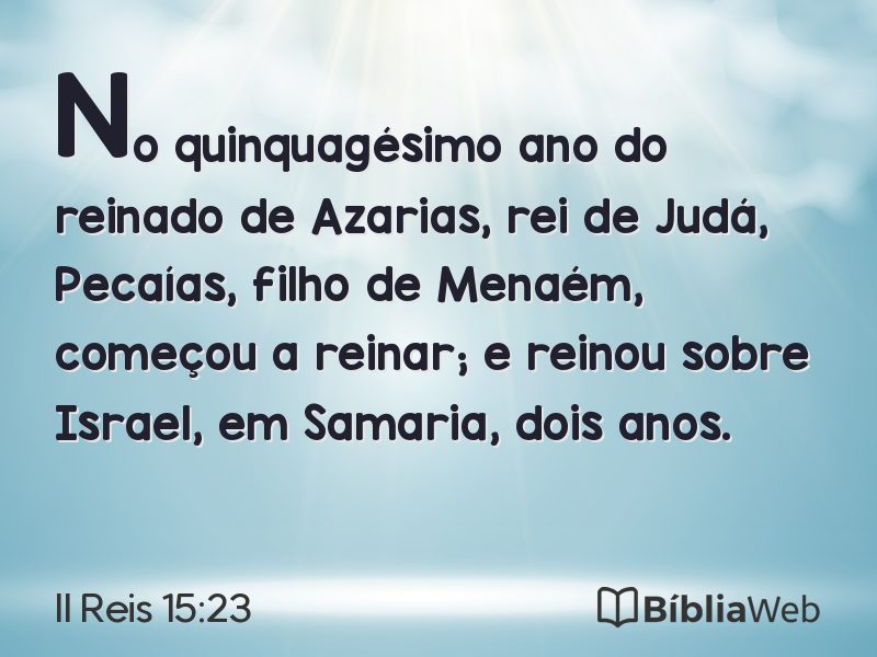 II Reis 15:23 em imagem para compartilhar