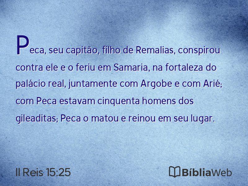II Reis 15:25 em imagem para compartilhar