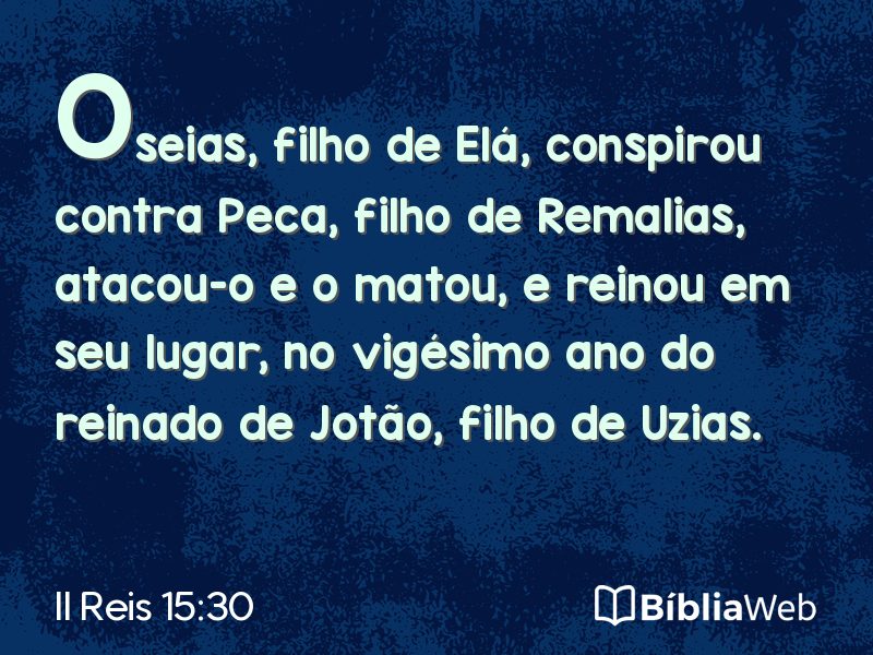 II Reis 15:30 em imagem para compartilhar