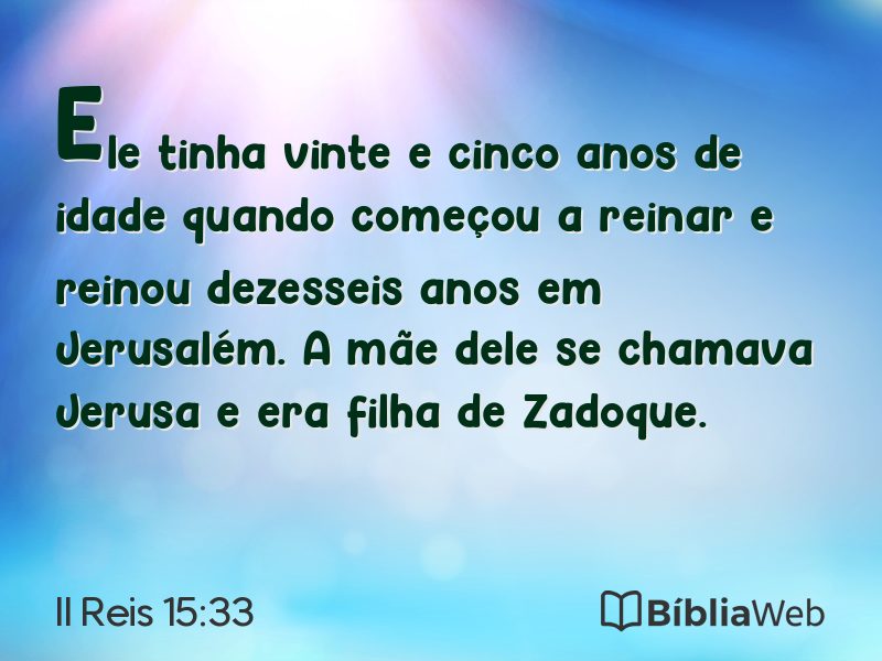 II Reis 15:33 em imagem para compartilhar