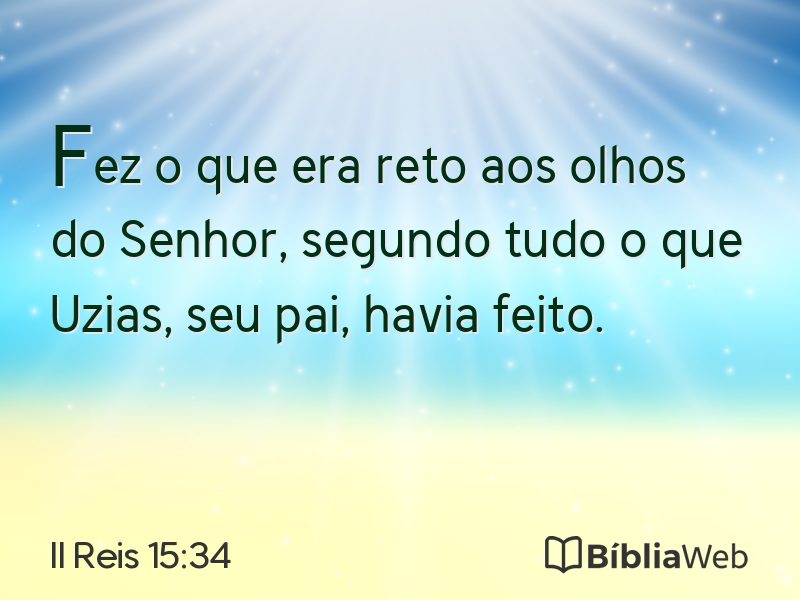 II Reis 15:34 em imagem para compartilhar