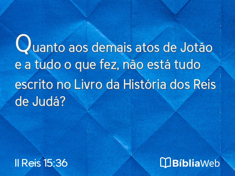II Reis 15:36 em imagem para compartilhar