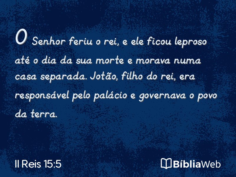 II Reis 15:5 em imagem para compartilhar