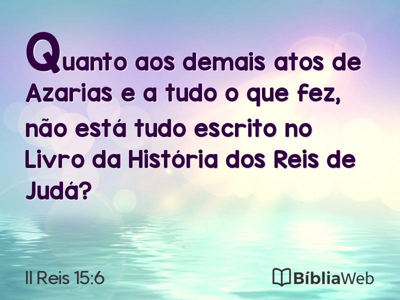 II Reis 15:6 em imagem para compartilhar
