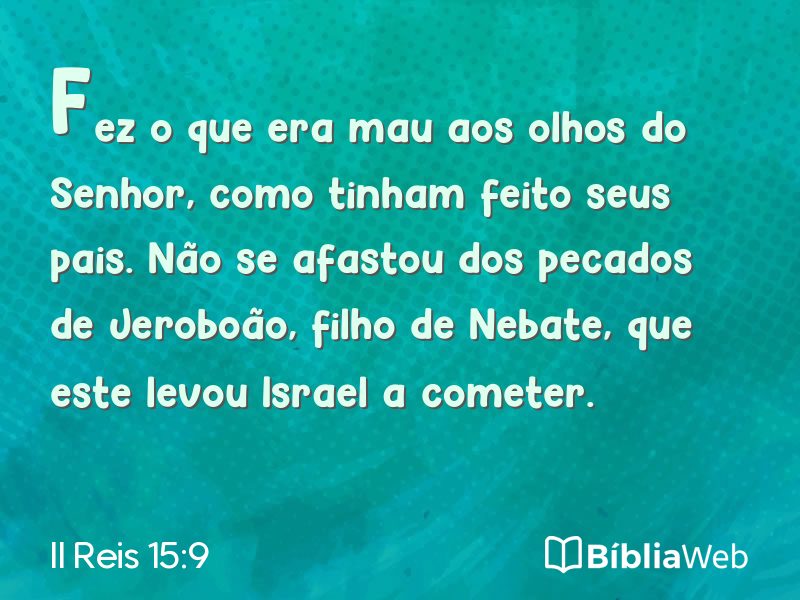II Reis 15:9 em imagem para compartilhar