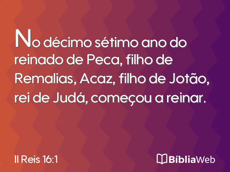 II Reis 16:1 em imagem para compartilhar