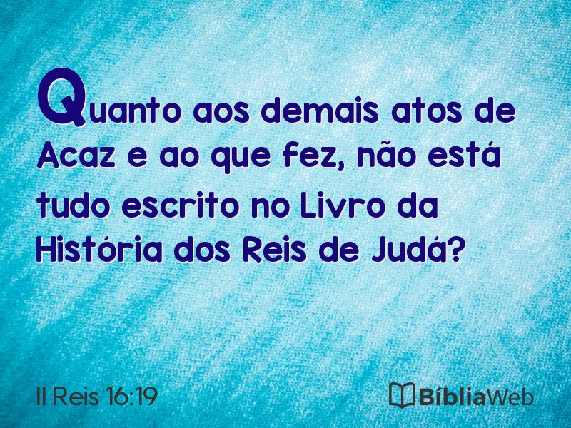 II Reis 16:19 em imagem para compartilhar