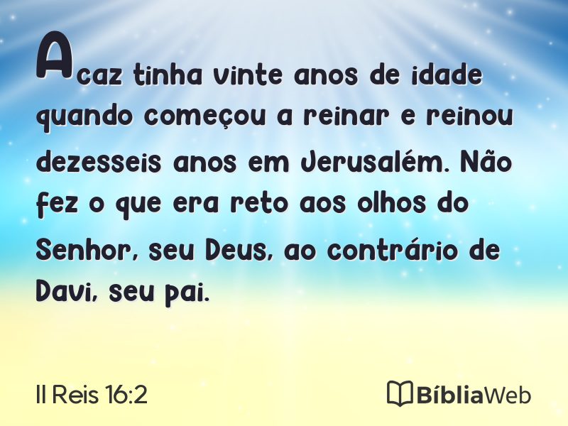 II Reis 16:2 em imagem para compartilhar