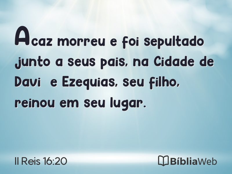II Reis 16:20 em imagem para compartilhar