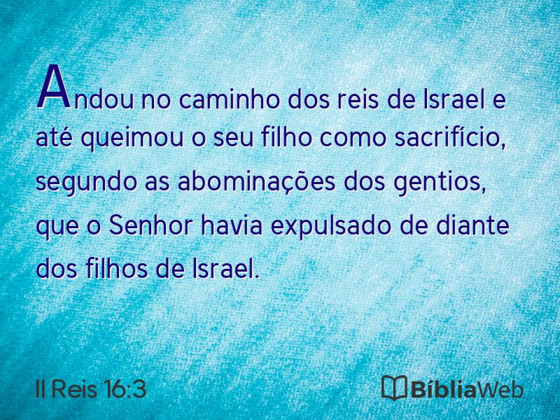 II Reis 16:3 em imagem para compartilhar