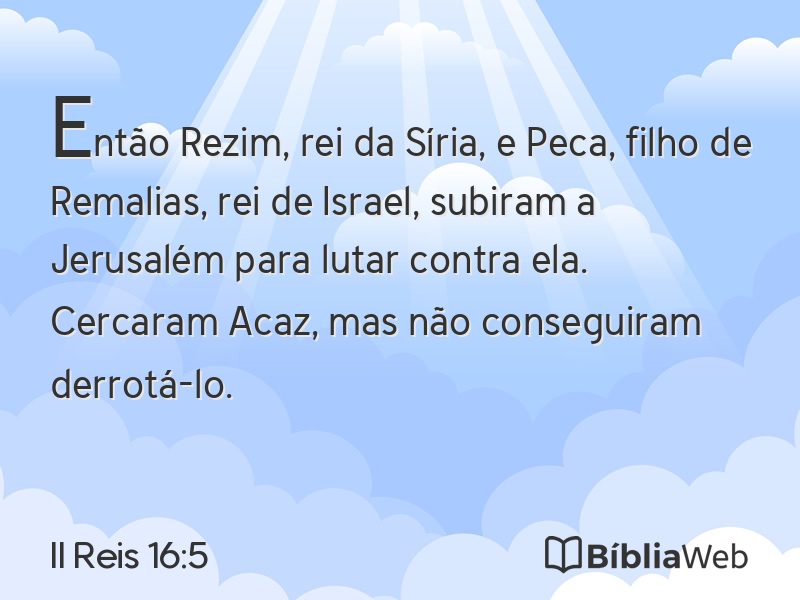 II Reis 16:5 em imagem para compartilhar