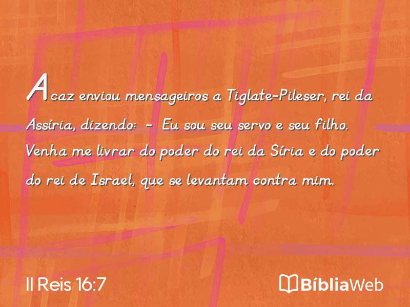 II Reis 16:7 em imagem para compartilhar