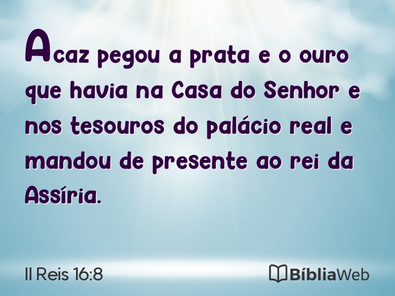 II Reis 16:8 em imagem para compartilhar