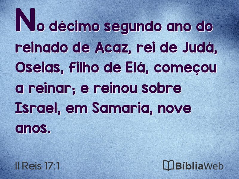 II Reis 17:1 em imagem para compartilhar