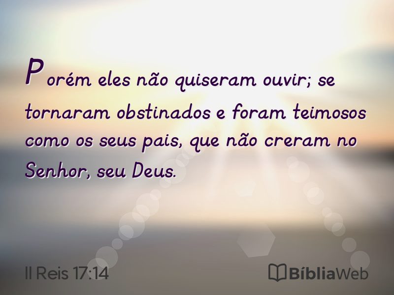 II Reis 17:14 em imagem para compartilhar