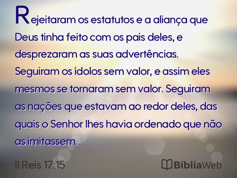 II Reis 17:15 em imagem para compartilhar
