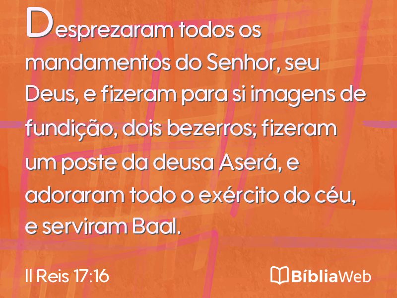 II Reis 17:16 em imagem para compartilhar