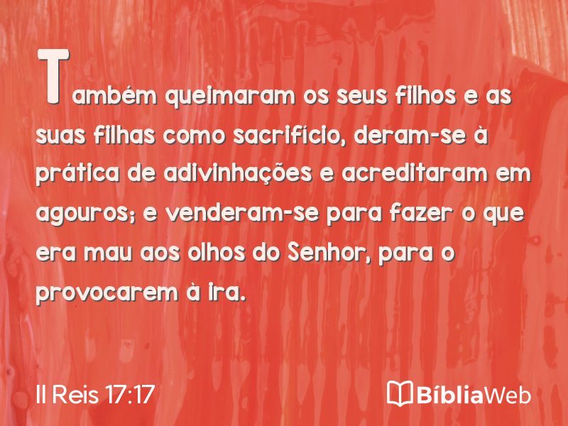 II Reis 17:17 em imagem para compartilhar