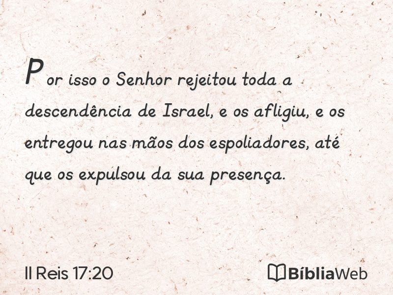 II Reis 17:20 em imagem para compartilhar