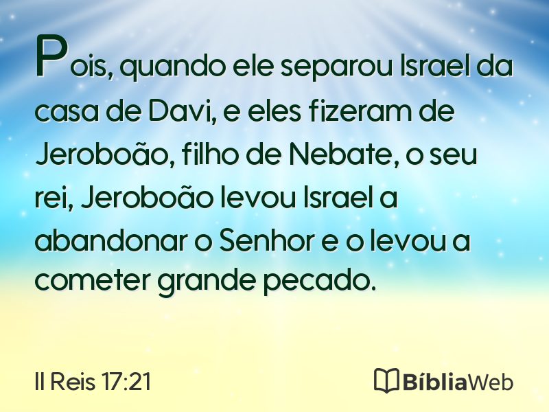 II Reis 17:21 em imagem para compartilhar