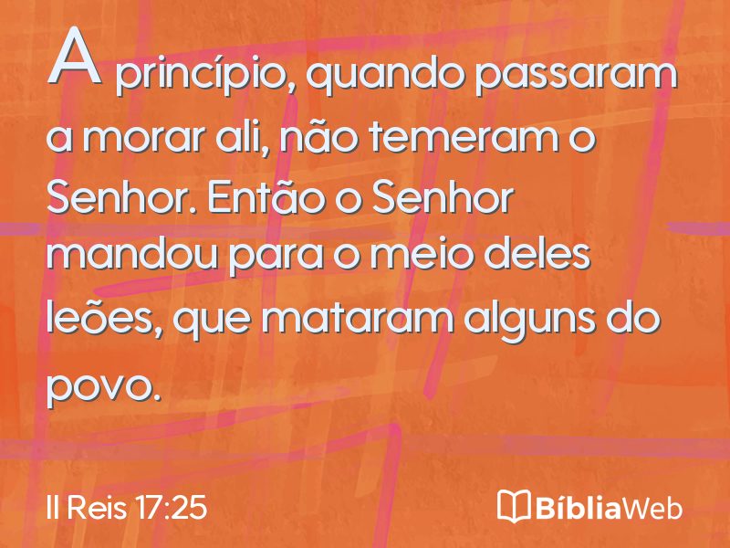 II Reis 17:25 em imagem para compartilhar