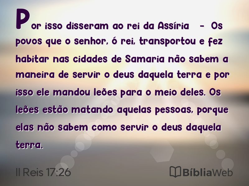 II Reis 17:26 em imagem para compartilhar