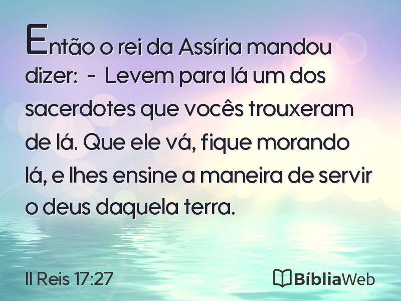 II Reis 17:27 em imagem para compartilhar