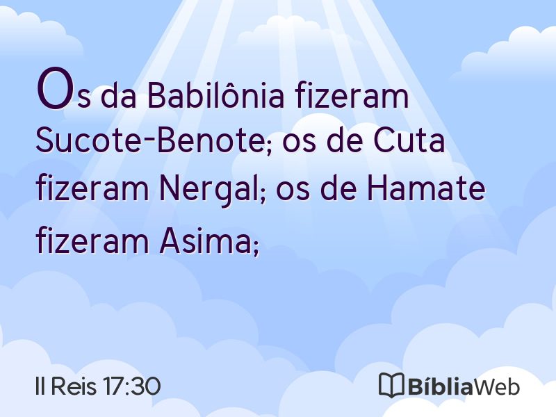 II Reis 17:30 em imagem para compartilhar