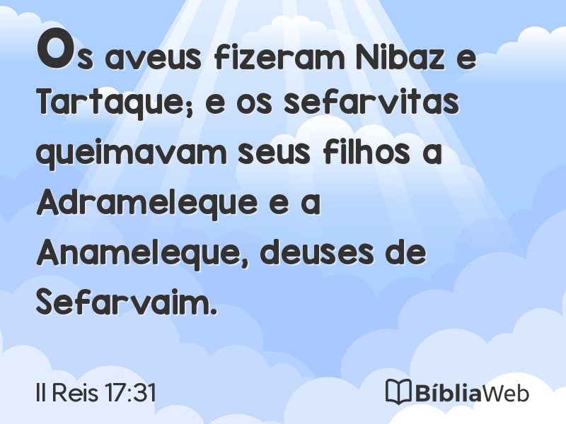II Reis 17:31 em imagem para compartilhar
