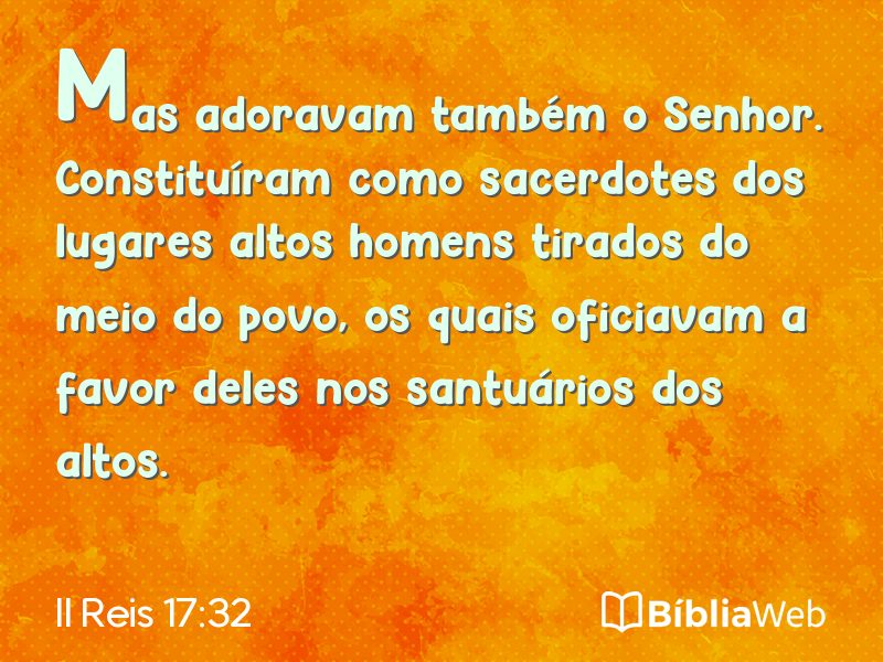 II Reis 17:32 em imagem para compartilhar