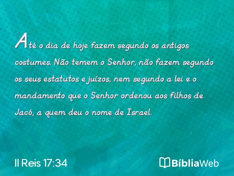 II Reis 17:34 em imagem para compartilhar