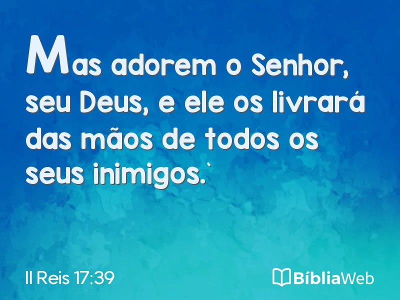 II Reis 17:39 em imagem para compartilhar