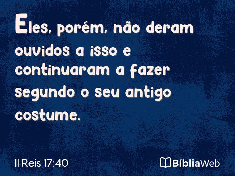 II Reis 17:40 em imagem para compartilhar